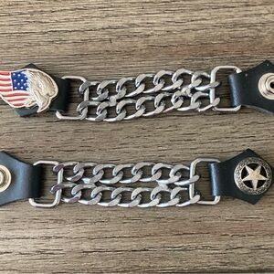 Motorcycle Vest Extenders American Flag Eagle Star Snaps
